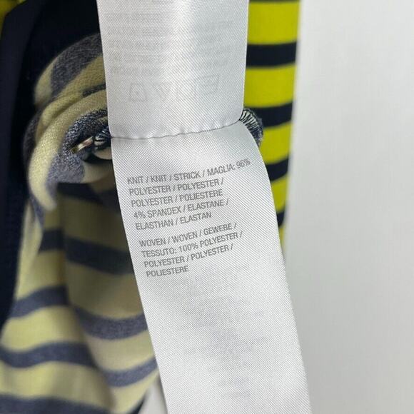 Susan Graver Women's Yellow Navy Striped Top Size XL Long Sleeve - Picture 6 of 10